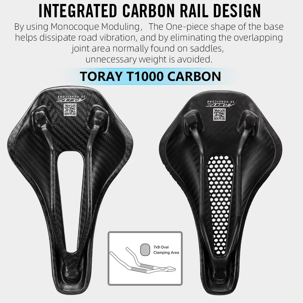 RYET selle entièrement en carbone imprimé 3D ultraléger creux confortable respirant vtt vélo de cour