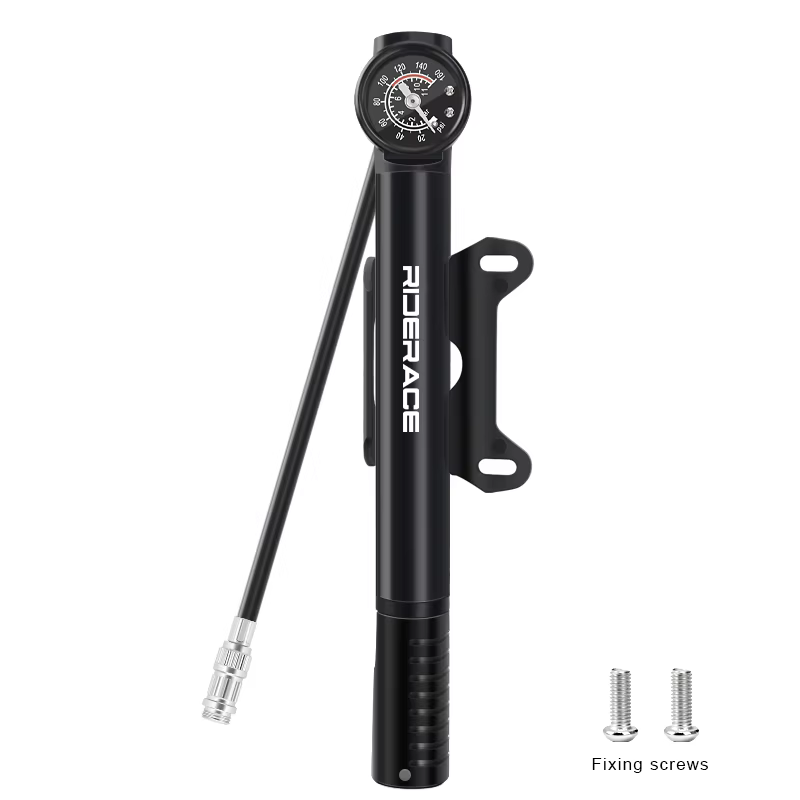 Gonfleur de vélo de route et VTT avec manomètre, pompe à air portable en alliage d'aluminium pour va