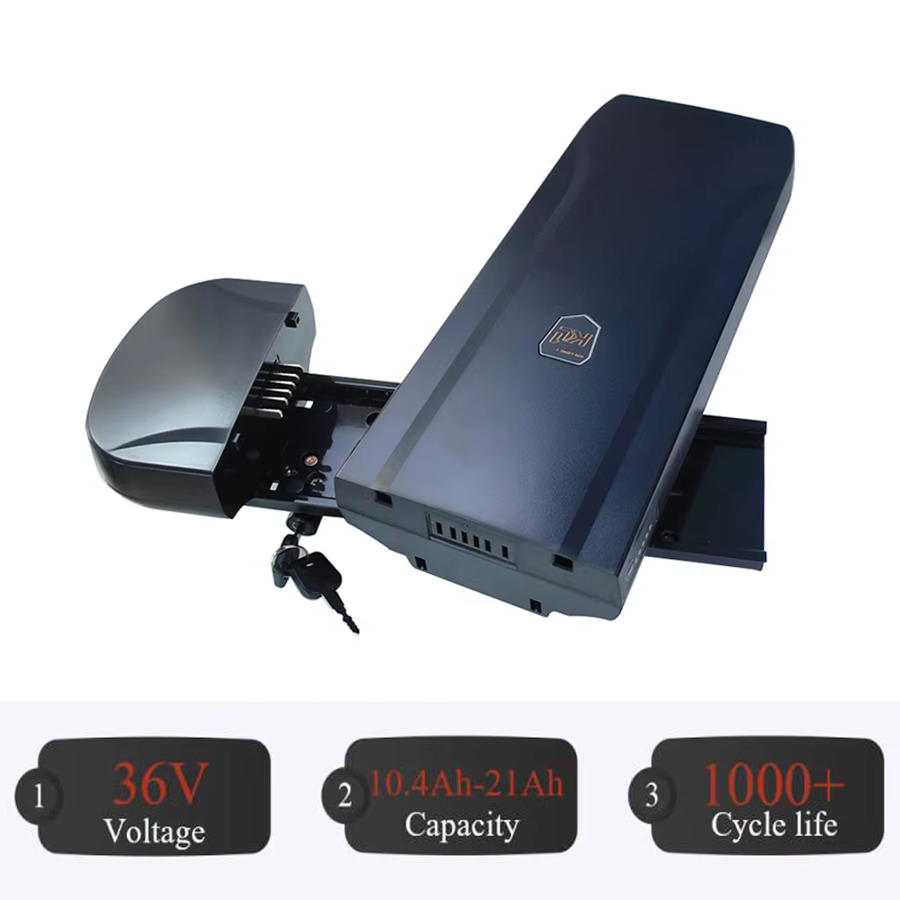 Batterie de vélo de ville de support arrière Li-ion 36V 10.4AH 12.8AH 14AH pour remplacer Phylion XH