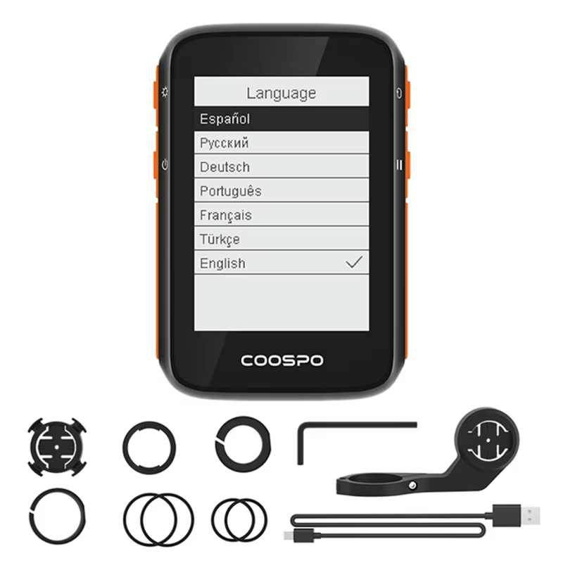 Coospo BC200 ordinateur de vélo GPS 2.4 pouces ANT + Bluetooth5.0 Navigation sur route compteur de v