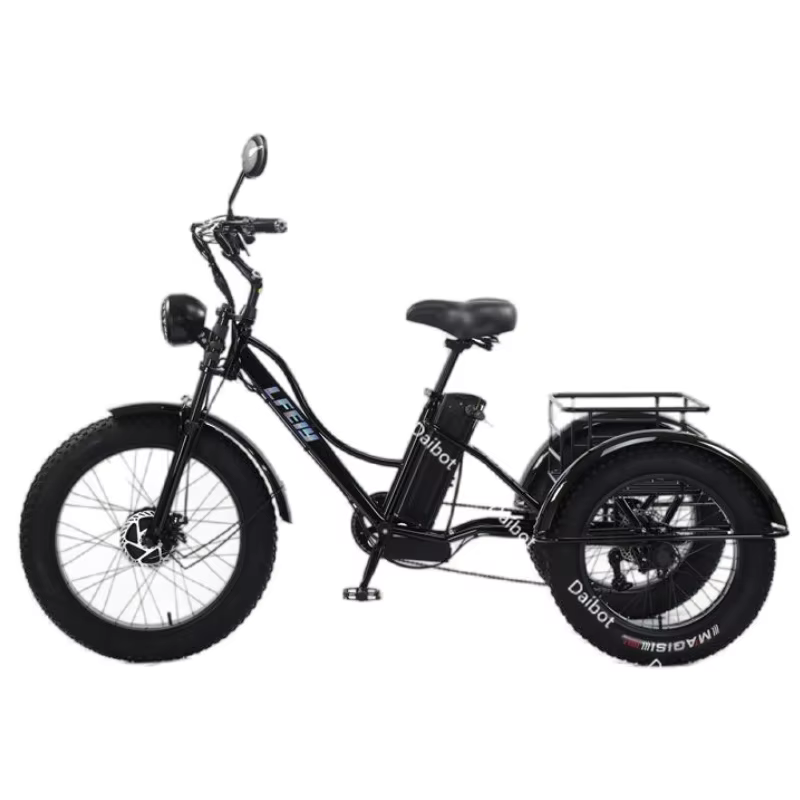 Vélo électrique de montagne à 3 roues 750w, avec deux sièges, pour personnes âgées, batterie amovibl