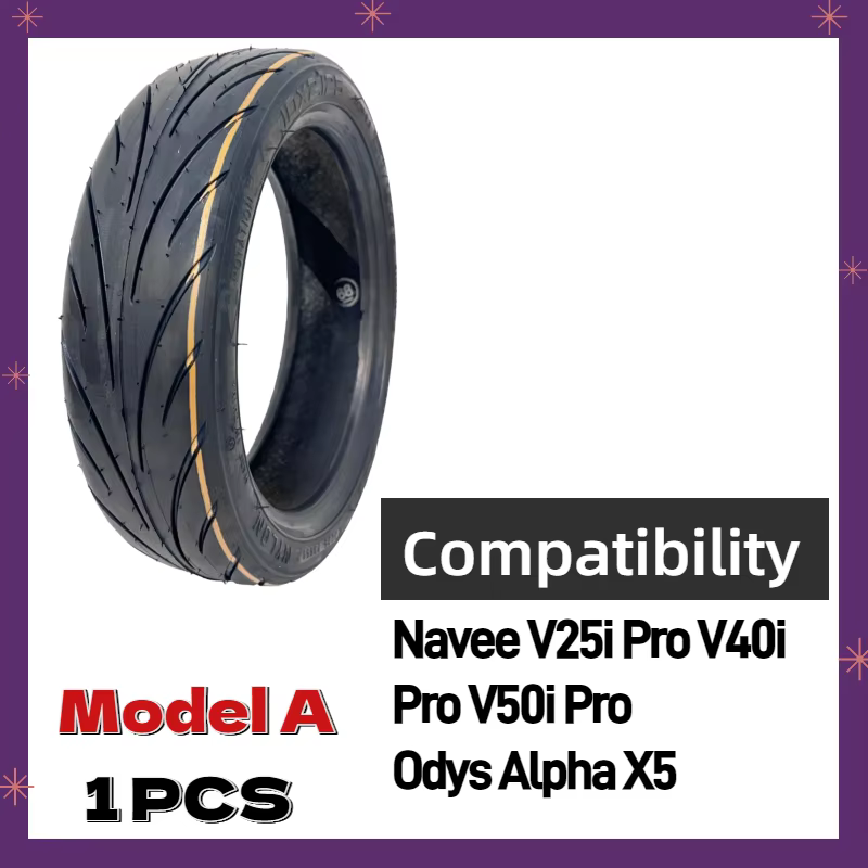 Pneu tubeless 10X2.125 55/80-6.6 pour trottinettes électriques Navee V25i Pro, V40i Pro, V50i Pro, O