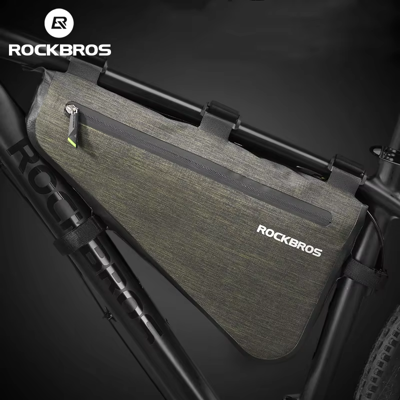 ROCKBROS-sac triangulaire de vélo portable, grande capacité, étanche à la pluie, sacoche de cyclisme