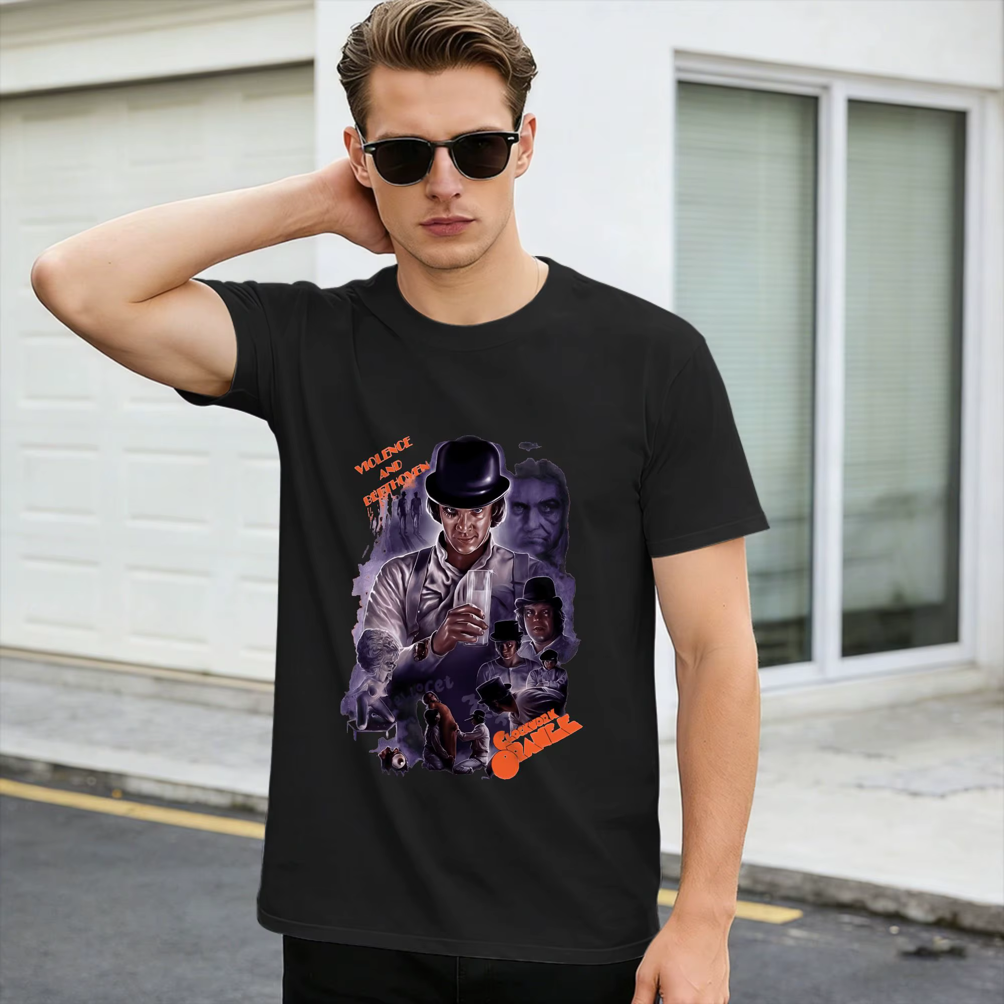 T-Shirt A Clockwork Orange pour hommes, 100% coton, avec Logo personnalisé, à manches courtes, Style