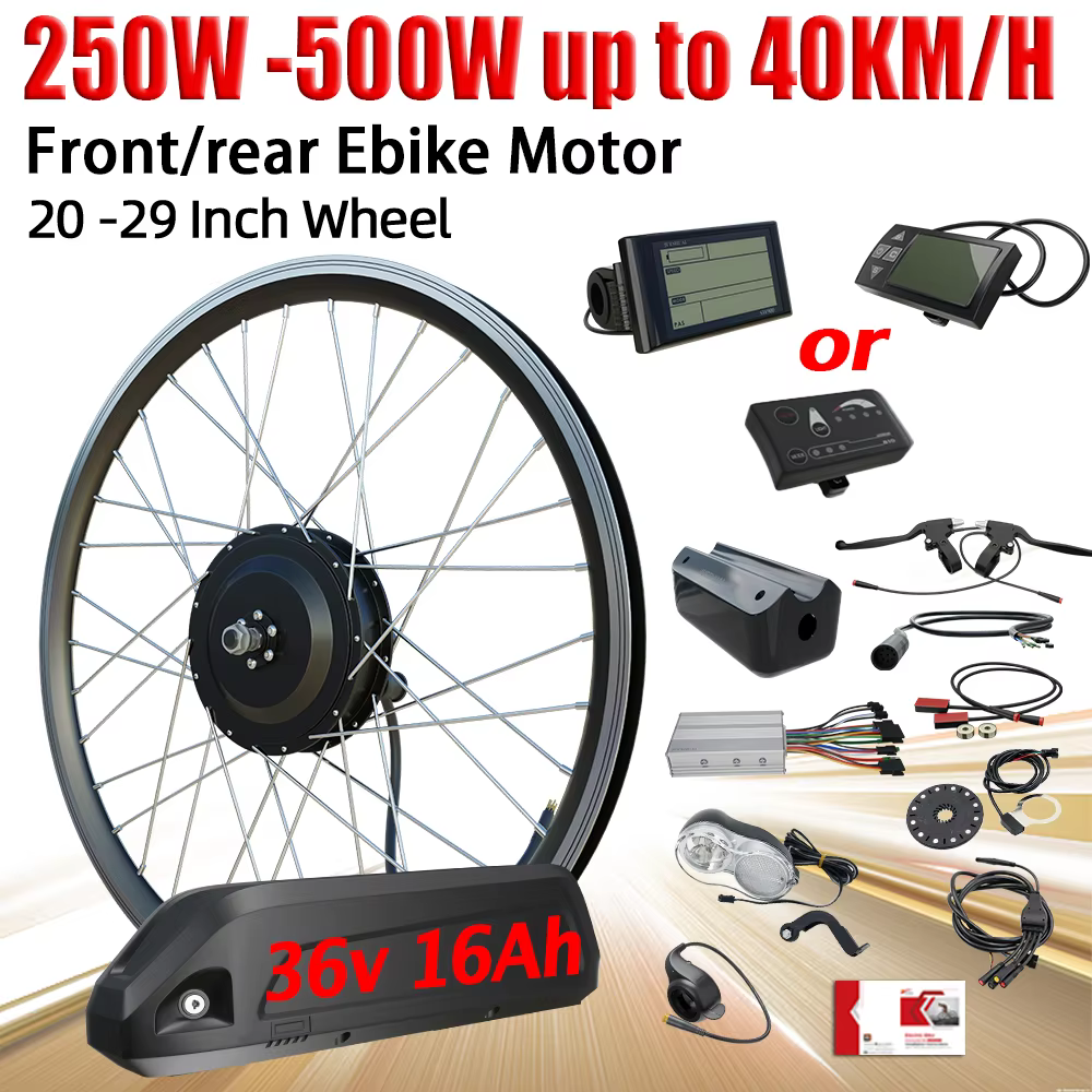 Kit de Conversion de vélo électrique, batterie au Lithium 36V 16ah, 250W 350W 500W, Kit de roue de m