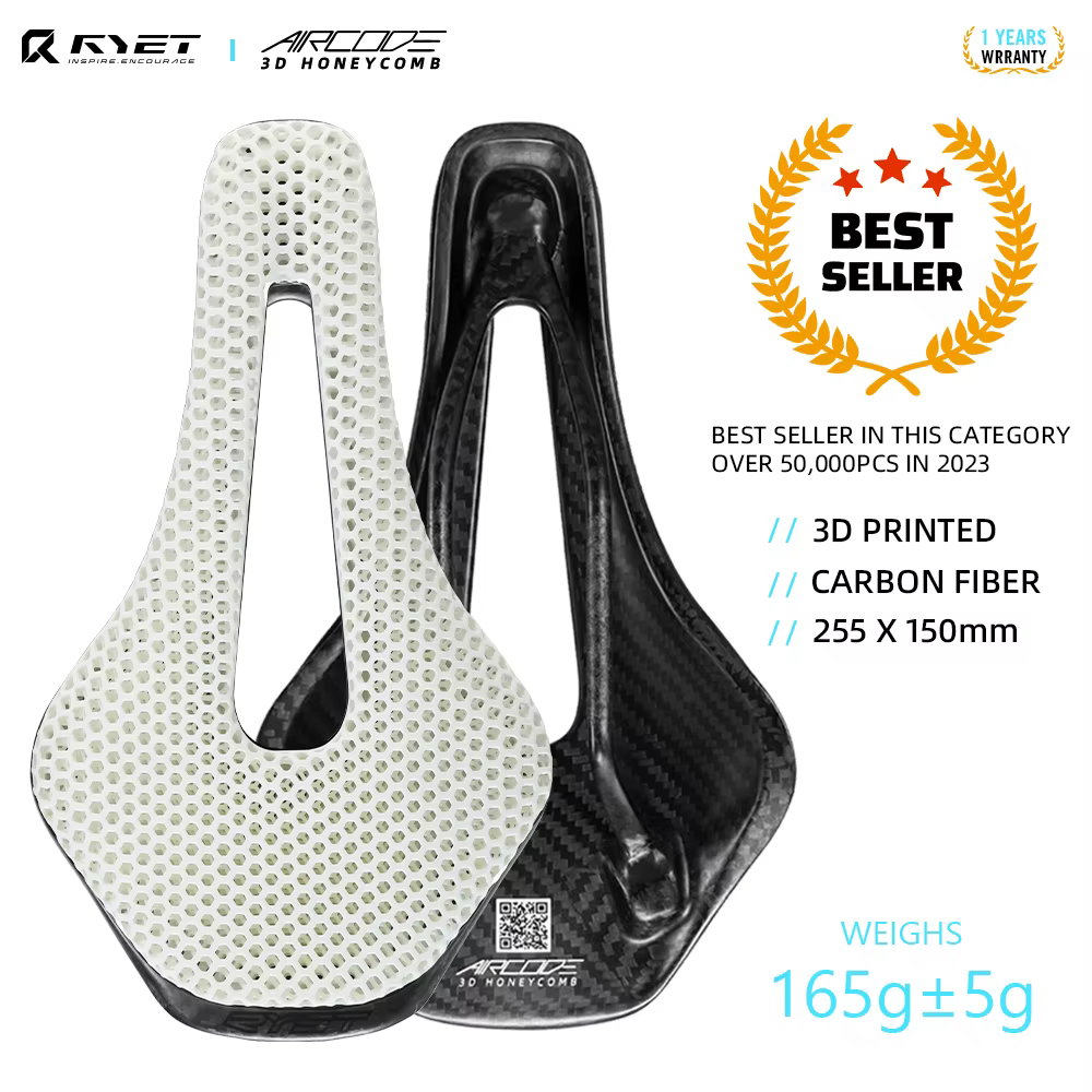 RYET selle entièrement en carbone imprimé 3D ultraléger creux confortable respirant vtt vélo de cour