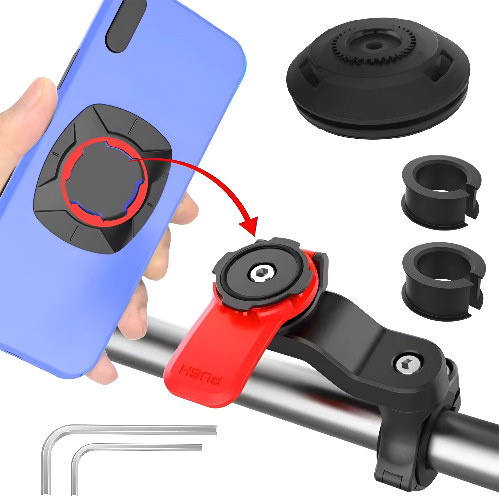 Support universel pour vélo et moto, support de téléphone portable pour VTT 360 °   Rotatif pour VTT