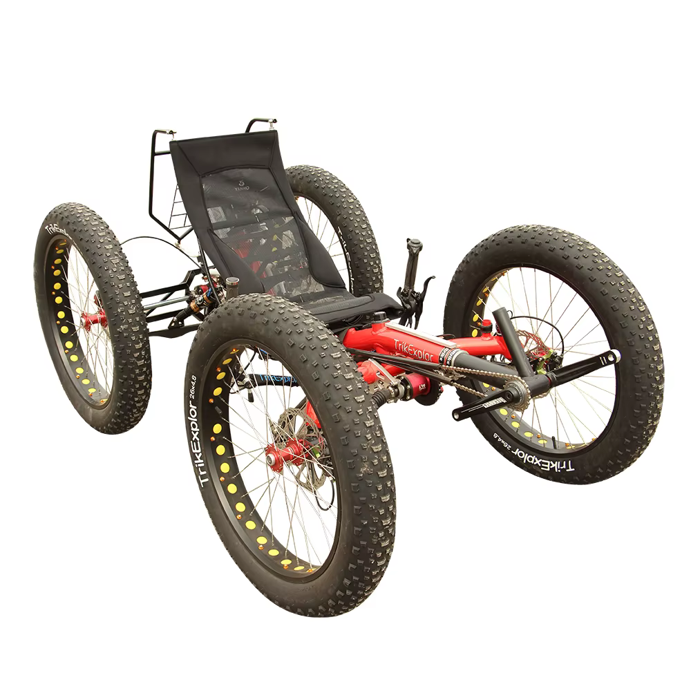 Vélo électrique tout-terrain 4x4 500W avec moteur central et double suspension pour la chasse