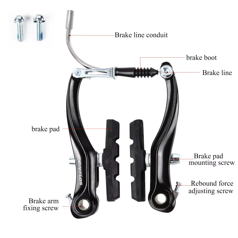 Freins V-Brake BUCKLOS pour vélo, en alliage d'aluminium, freins à tirage linéaire pour VTT, BMX, vélo de route pliable
