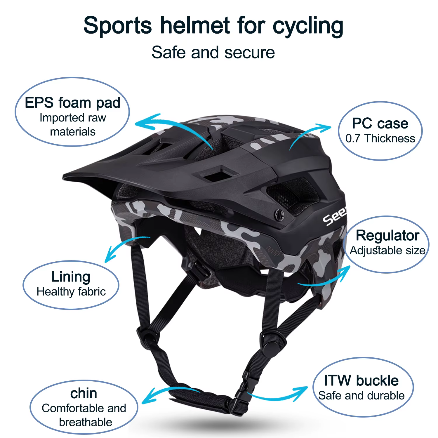 Casque de vélo de montagne Seeker Camouflage