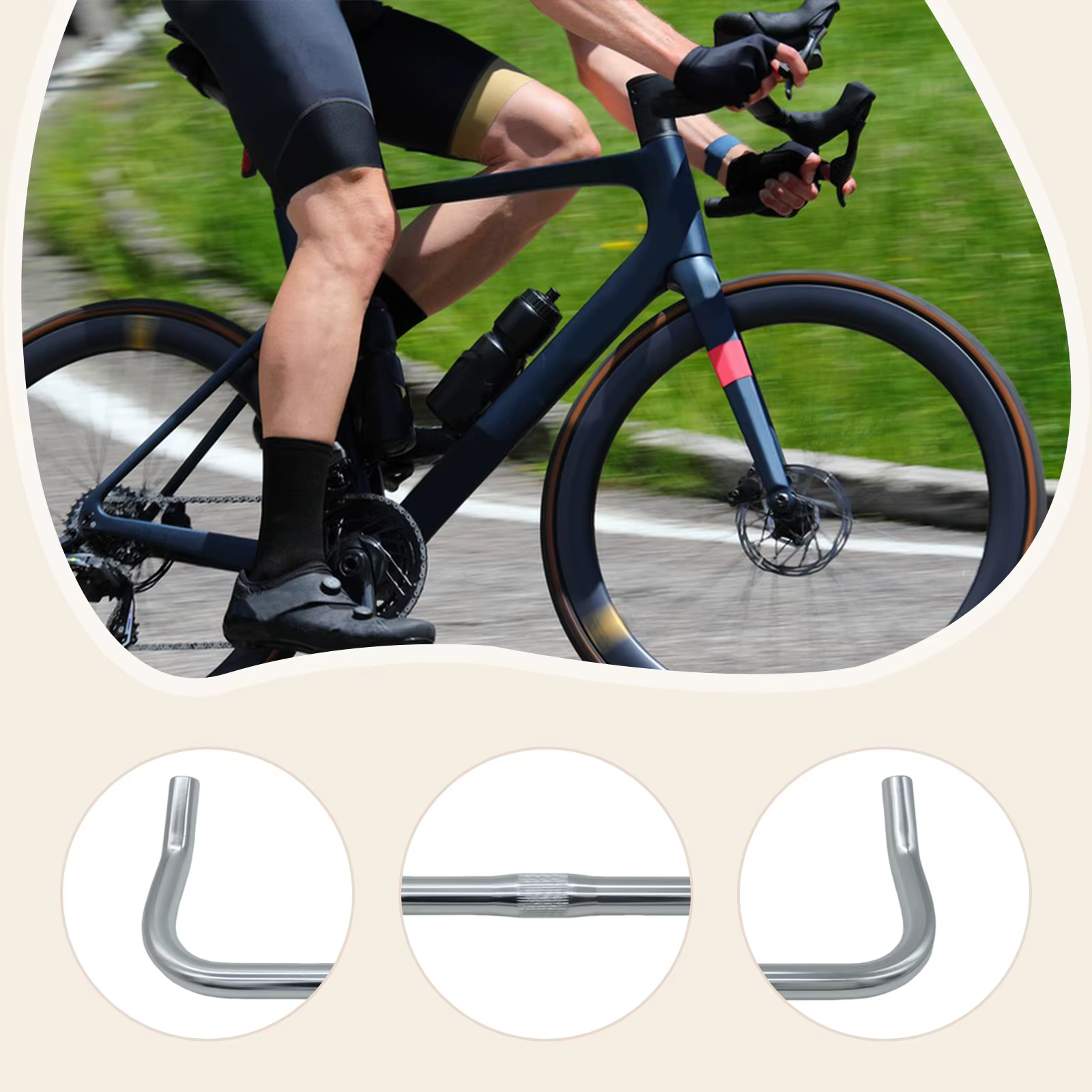 Guidon de vélo de route en alliage d'aluminium