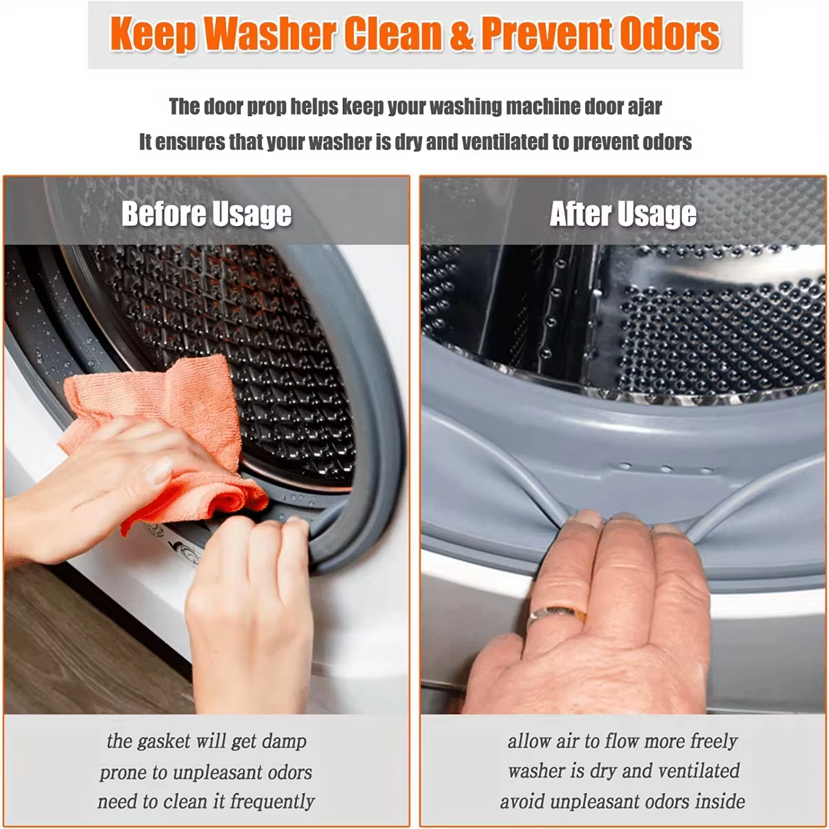 Support de porte magnétique pour lave-linge – Garde le linge frais, prévient la moisissure et les odeurs, installation facile, compatible avec la plupart des lave-linges et des lave-linges de camping-