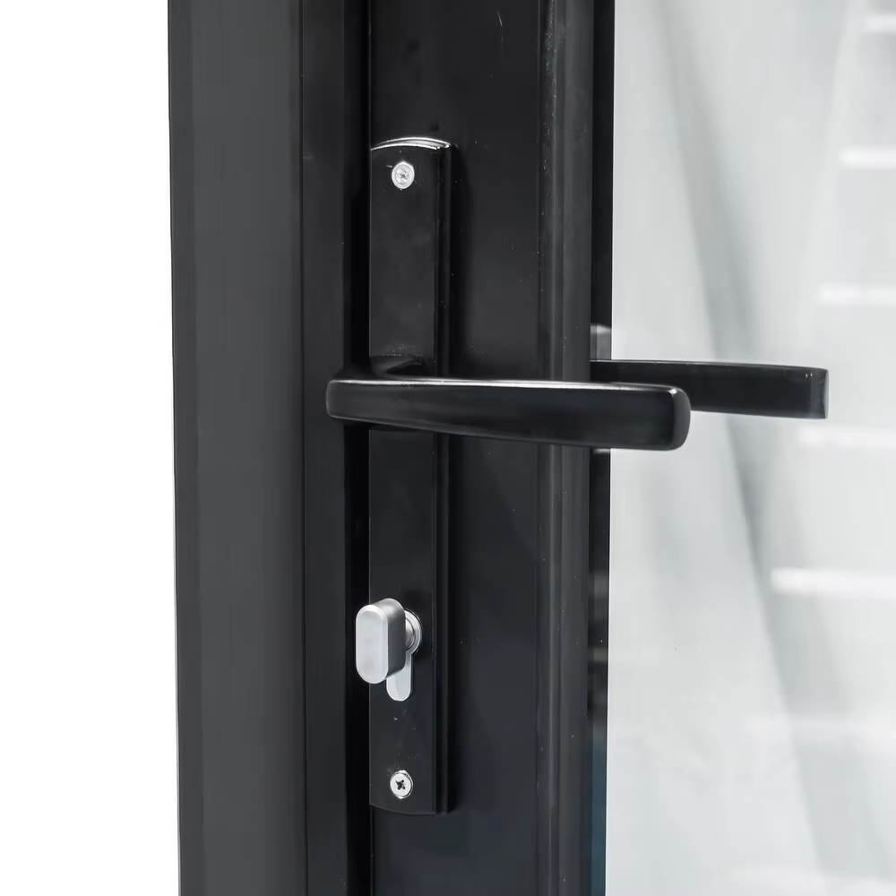 Porte pliante double verre personnalisée Jazz, accordéon en aluminium, délit lisse, portes pliantes pour la décoration de la maison