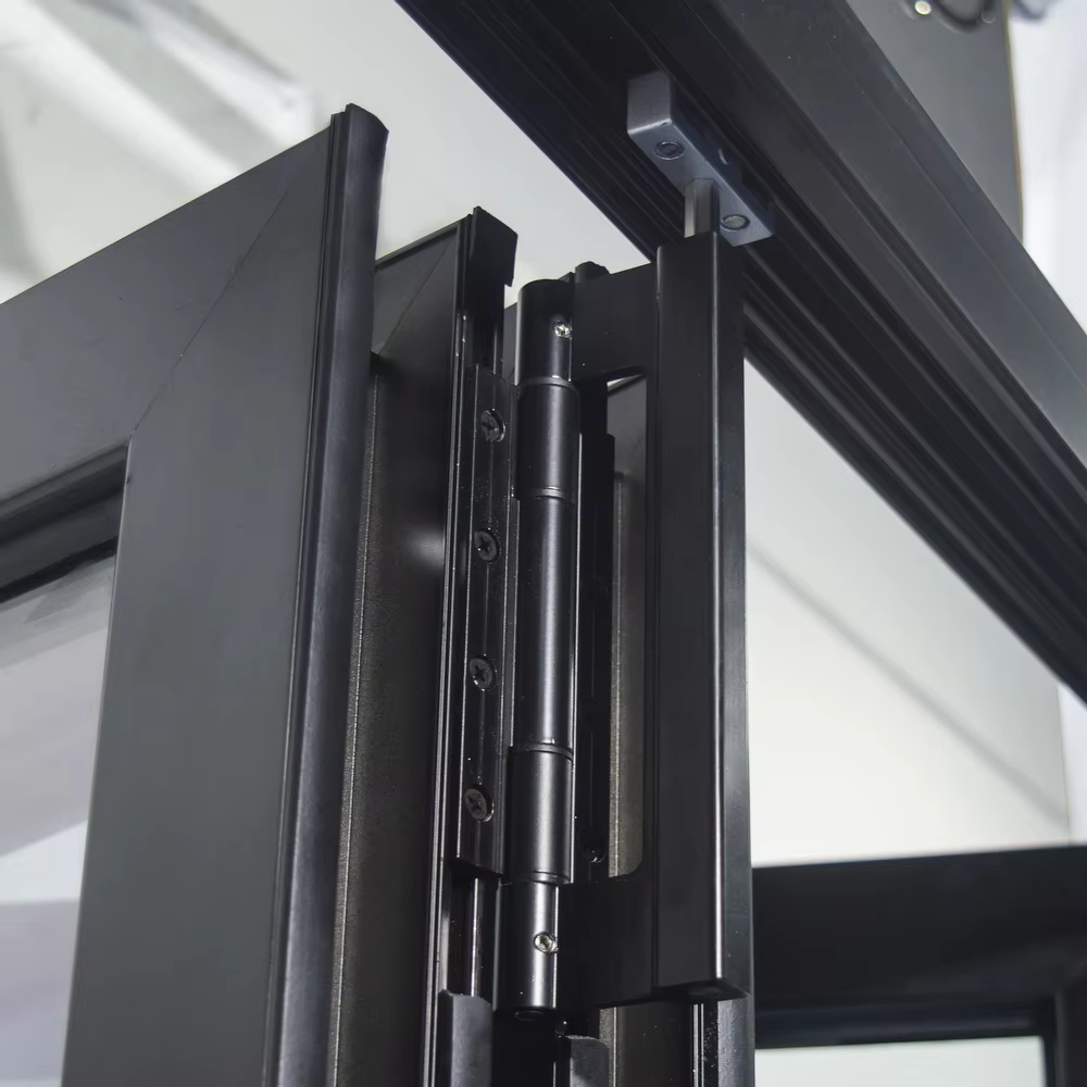Porte pliante double verre personnalisée Jazz, accordéon en aluminium, délit lisse, portes pliantes pour la décoration de la maison