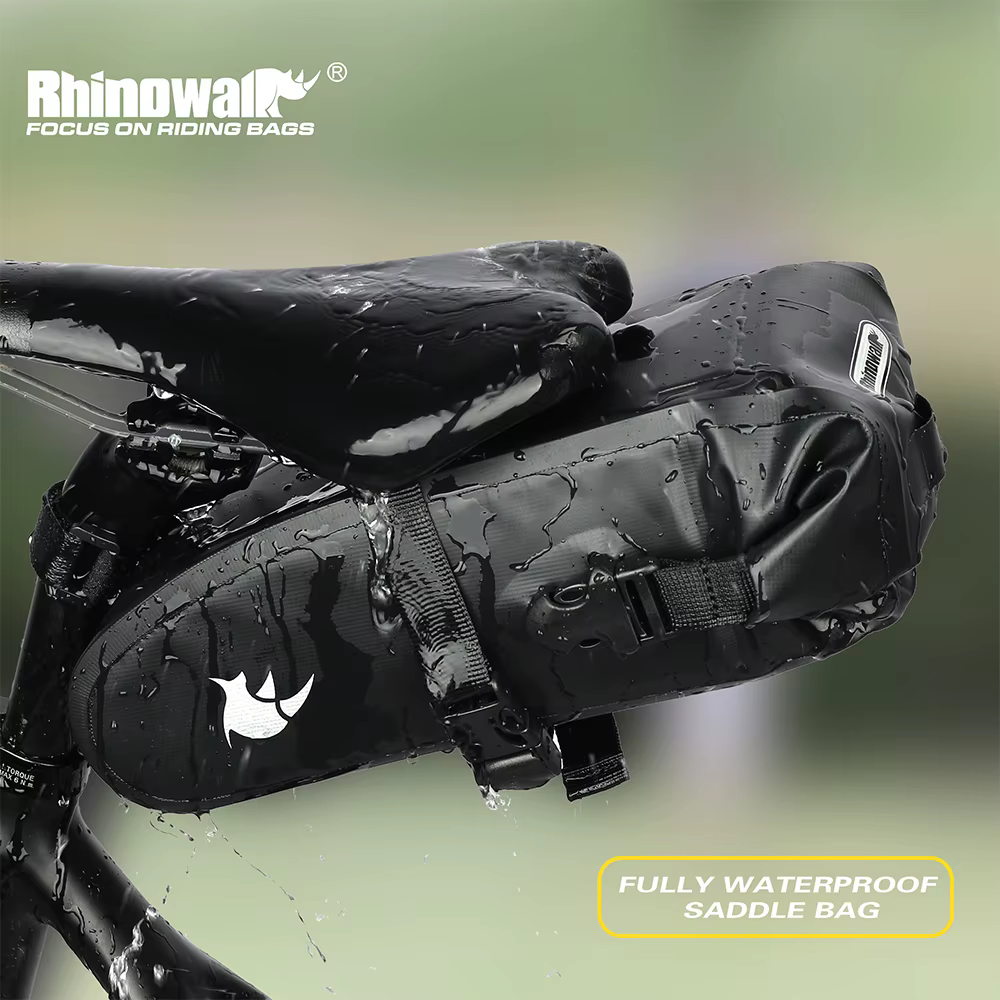 Rhinowalk Sac de Selle de Vélo, Entièrement Étanche pour le Cyclisme, VTT, Outils de Réparation de Route, Sac Arrière de Vélo, Accessoires 1.5L, 2.5L