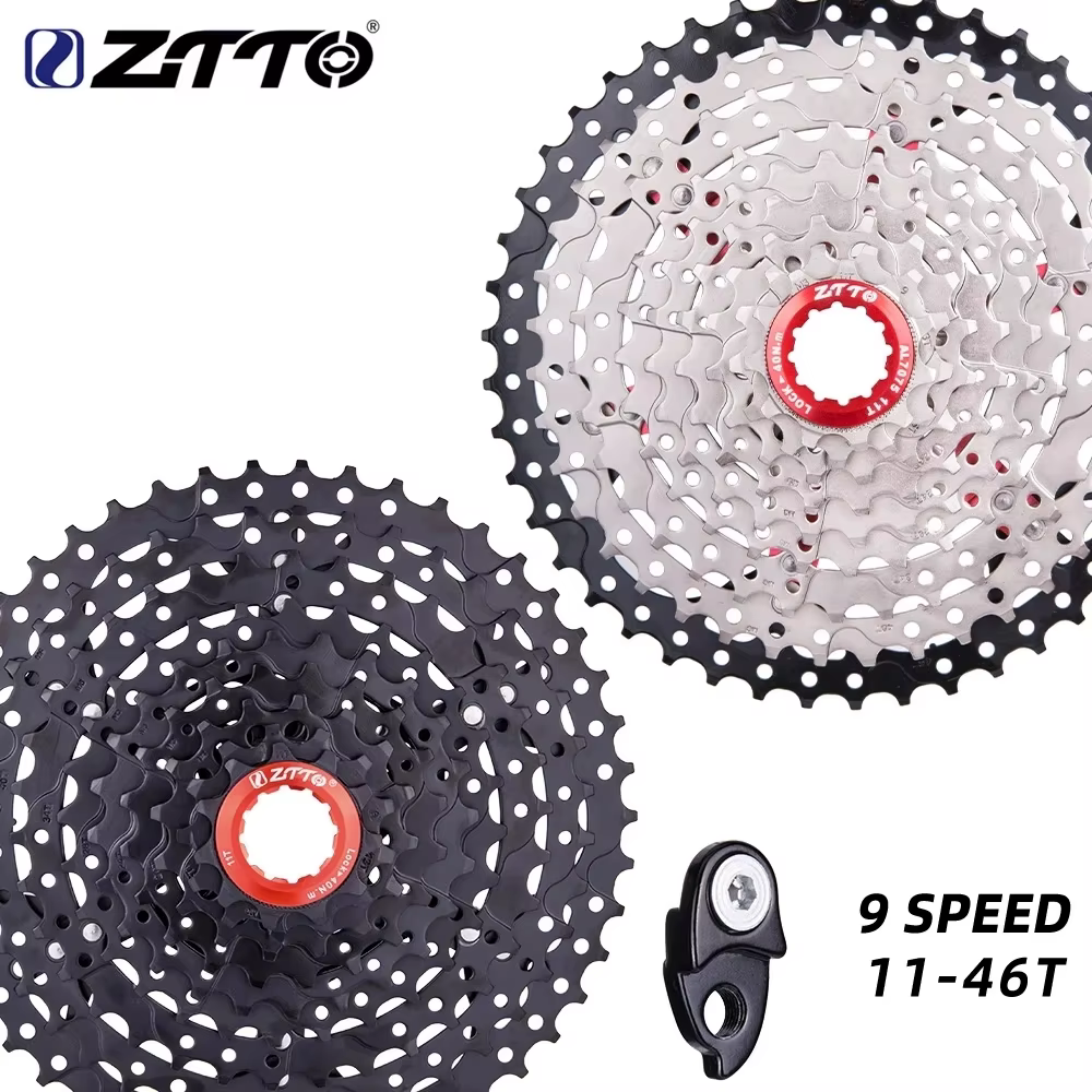 Cassette VTT 9 vitesses 11-46T avec rallonge de suspension