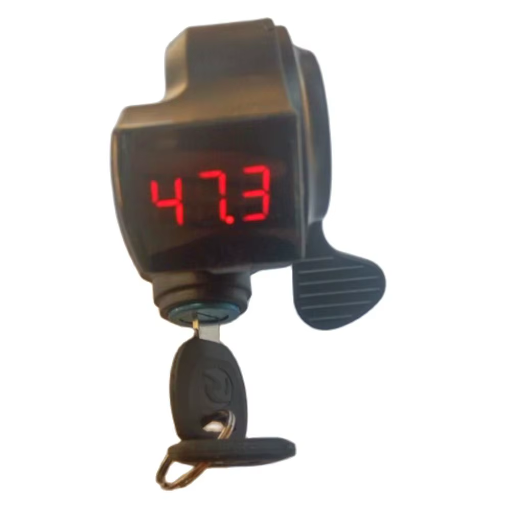 Accélérateur à pouce pour vélo électrique/trottinette électrique 12V/24V/36V/48V/60V/72V/84V/96V avec affichage LCD de la puissance de la batterie