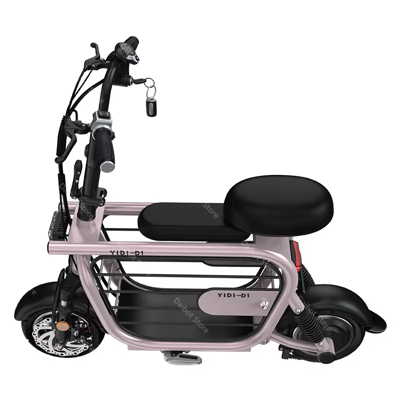 Mini vélo électrique rose pliable avec siège enfant