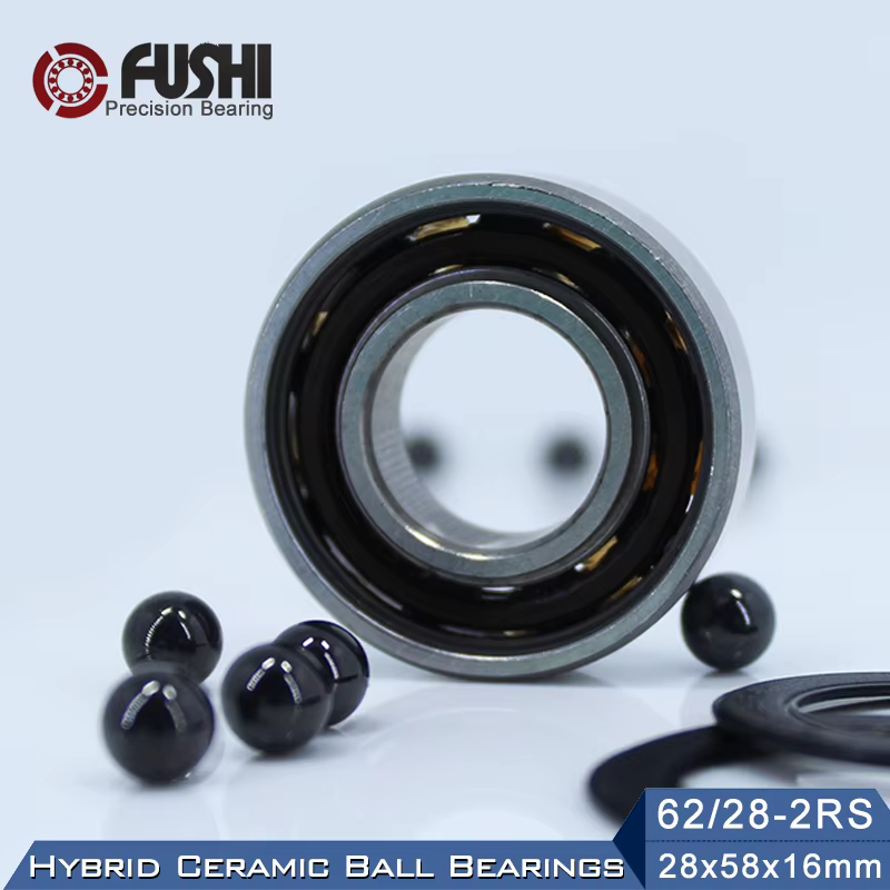 Roulement en céramique hybride 62/28 28*58*16mm (1 pièce) roue avant et arrière de vélo de course 62 28 2RS LUU hybrides Si3N4 roulements à billes 62/28RS