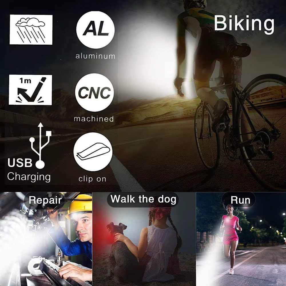 Lumiere led velo Lampe frontale de bicyclette à 3 Led