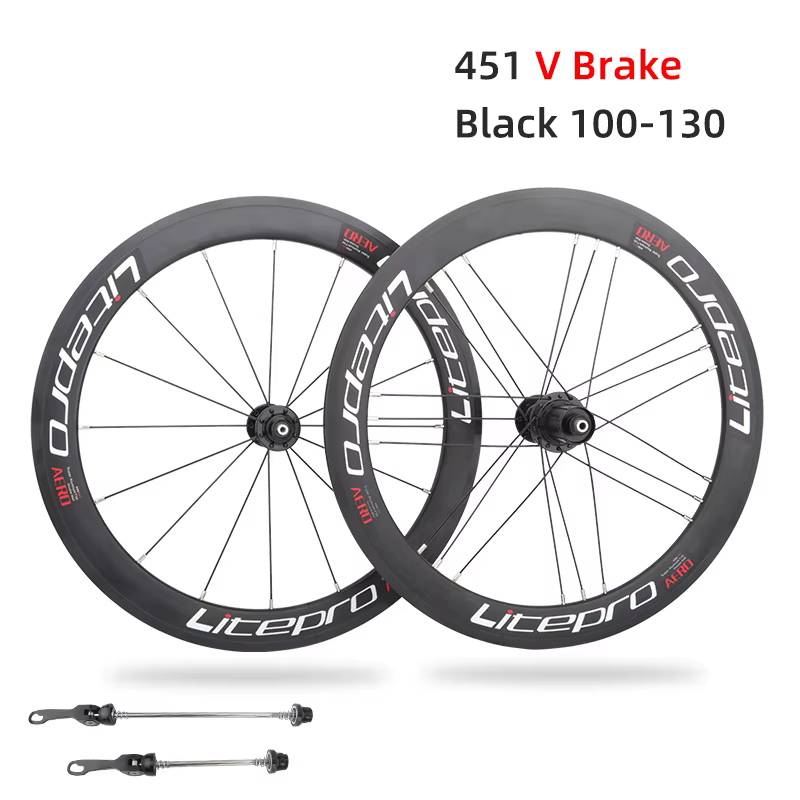 Vélo pliant roue noire 20 pouces disque/V hauteur de frein 40mm 4 Peilin alliage d'aluminium BMX 406/451 jeu de roues pièces de cyclisme d'hiver