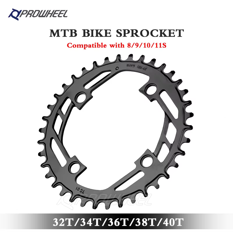 Plateau de pédalier PROWHEEL MTB Narrow Wide 32-40T 104BCD pour vélo de montagne à vitesse unique