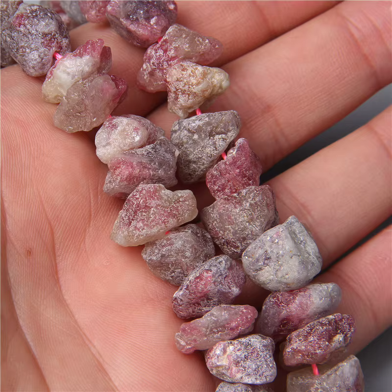 Perles en pierre de Tourmaline rouge naturelle, 10-13mm, pierres semi-précieuses irrégulières, minéraux, cristal, pépite, accessoires pour bijoux