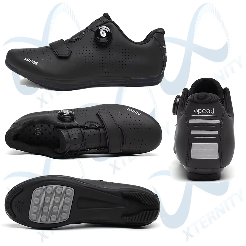 Nouvelles chaussures de cyclisme sur route de course respirant sans verrouillage baskets de vélo hommes professionnel