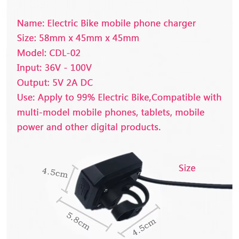 Chargeur USB de vélo électrique