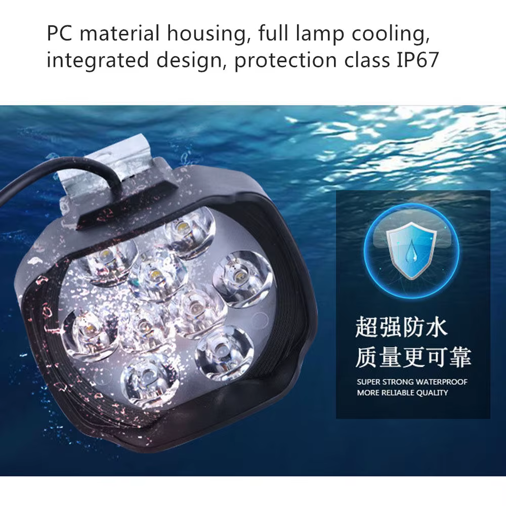 Ebike lumière LED 24V 36V 48V 60V 72V 15W phare de vélo électrique étanche