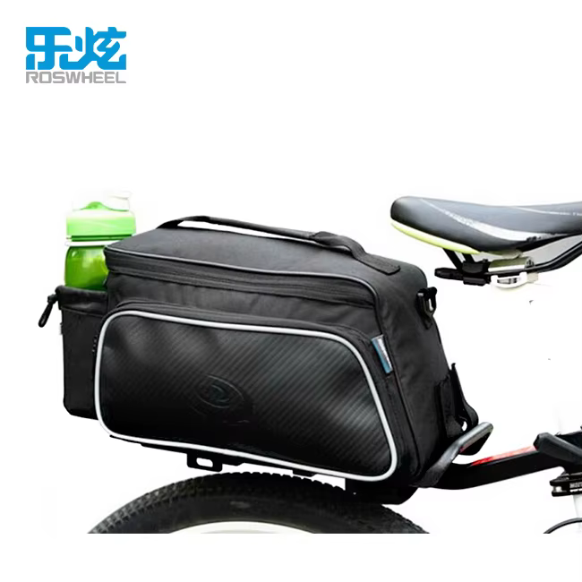 ROSWHEEL-Sac de vélo en fibre de carbone et cuir, siège arrière T1, 10L