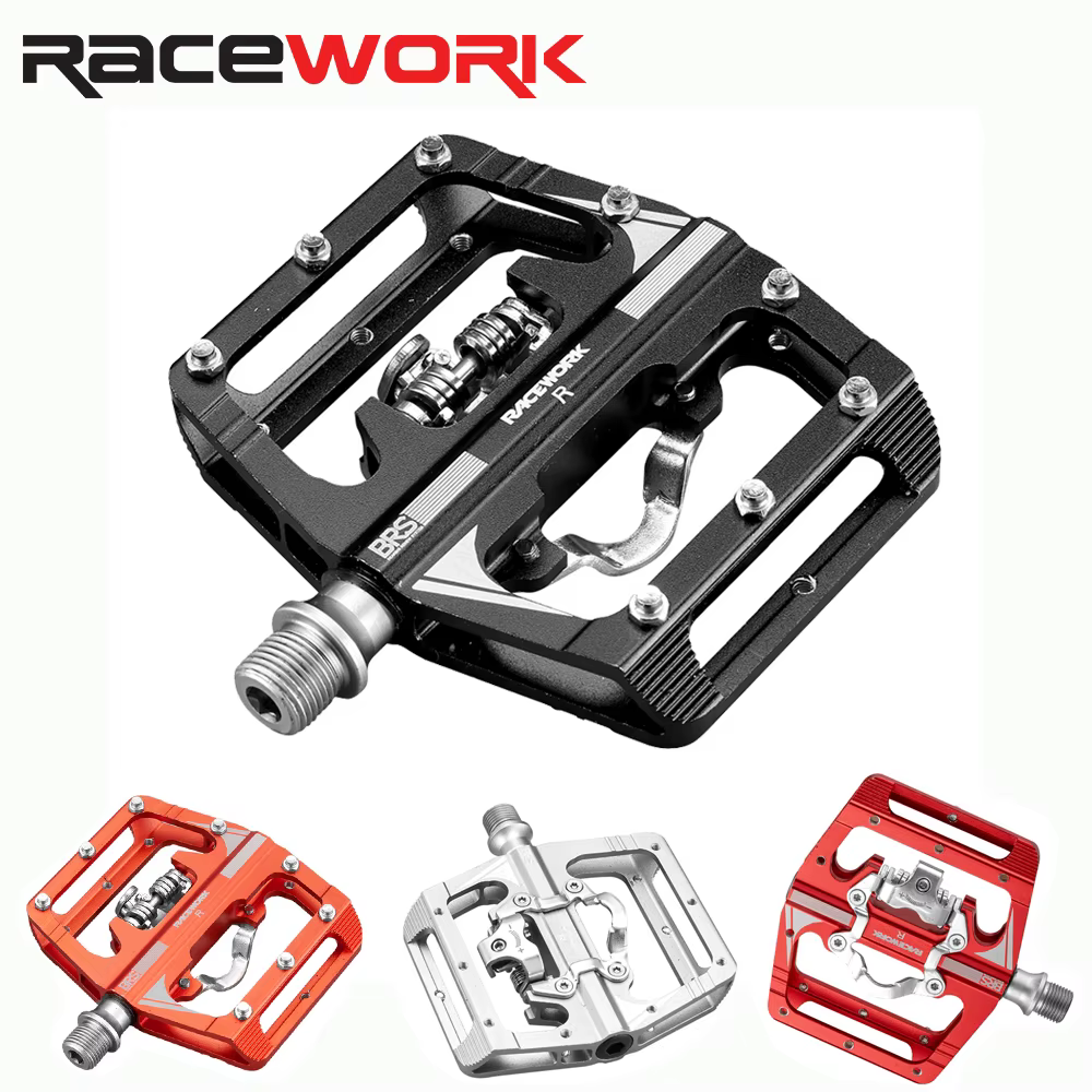 RACEWORK vtt ensemble de pédales automatiques Clip simple face Compact Double fonction compteur de puissance plate-forme