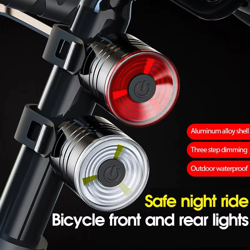 Nouveau phare de vélo VTT rechargeable à piles bouton