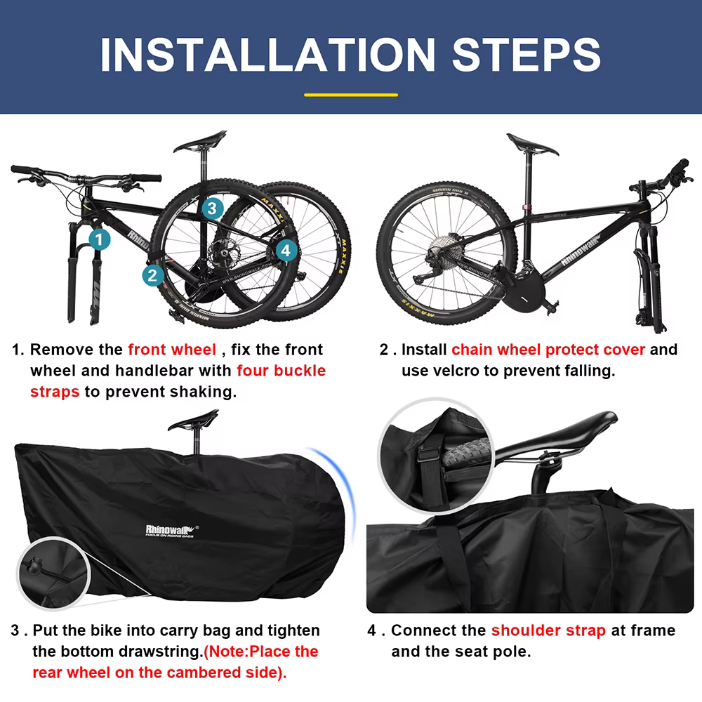 Rhinowalk 2023 VTT sac de transport pour 26-27.5 pouces vélo Portable vtt 700C voyage