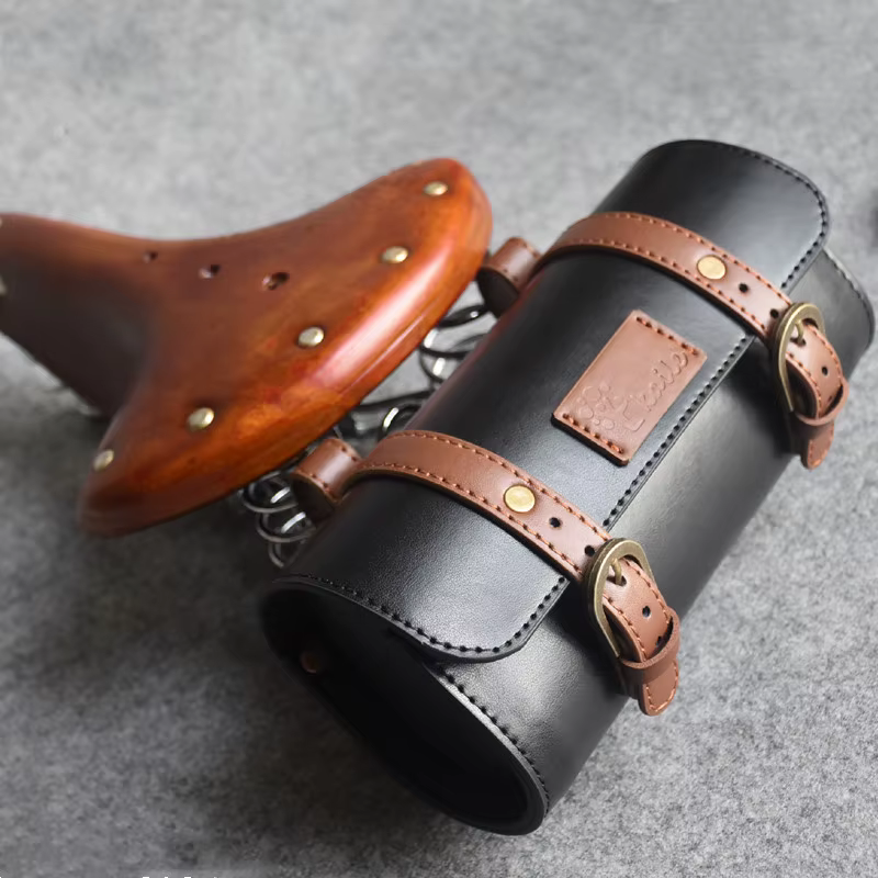 Sac de vélo en cuir fait à la main