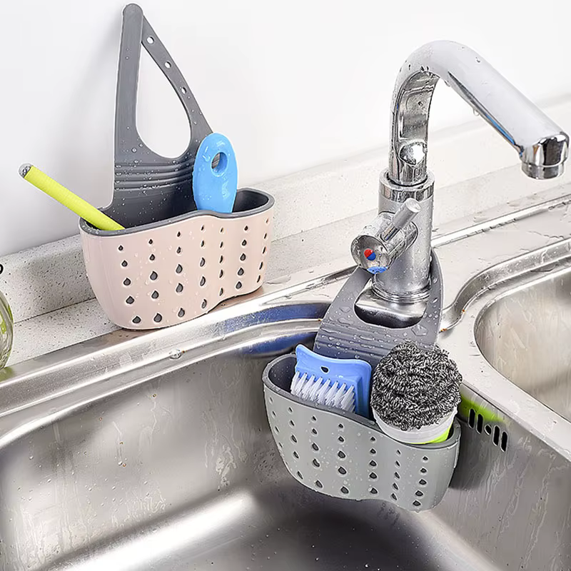Support d'évier de cuisine, panier de vidange suspendu, réglable, éponge à savon, organisateur d'étagère, support de robinet de salle de bains, accessoires de cuisine