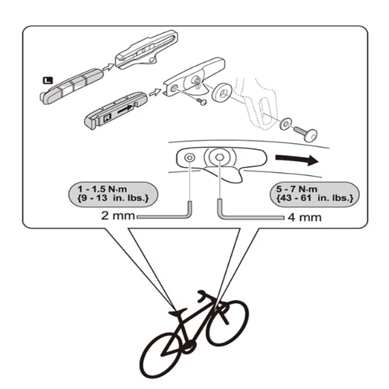 1 paire de plaquettes de frein durables pour vélo