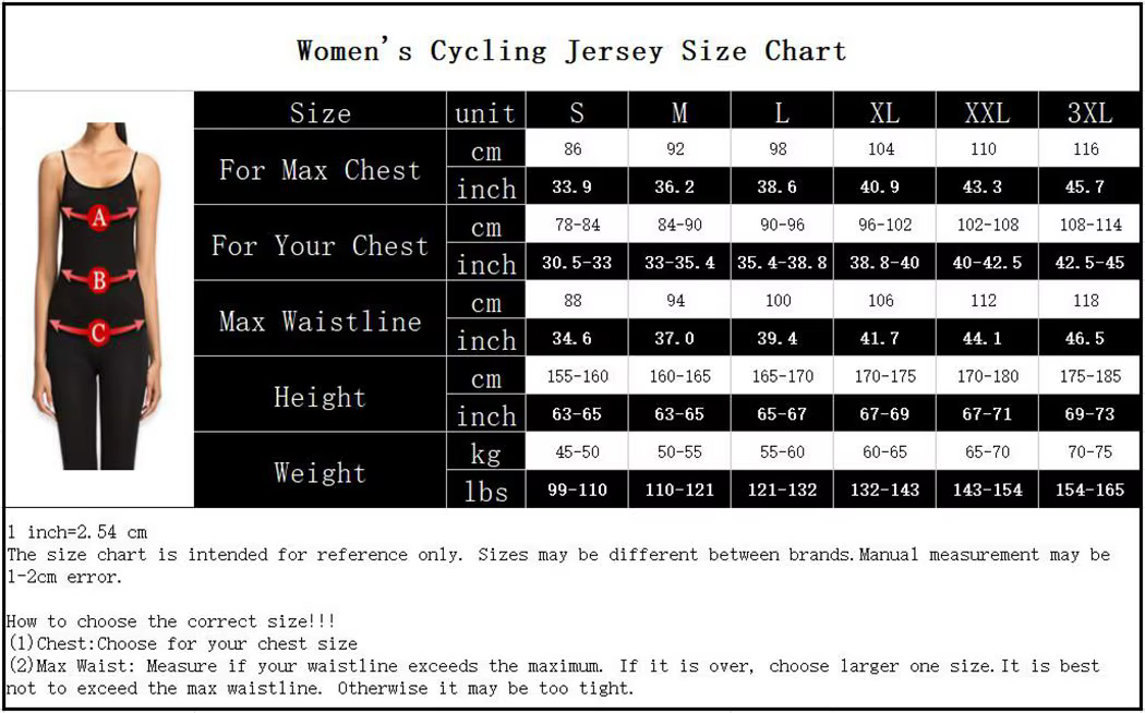 Maillot de cyclisme professionnel pour femmes