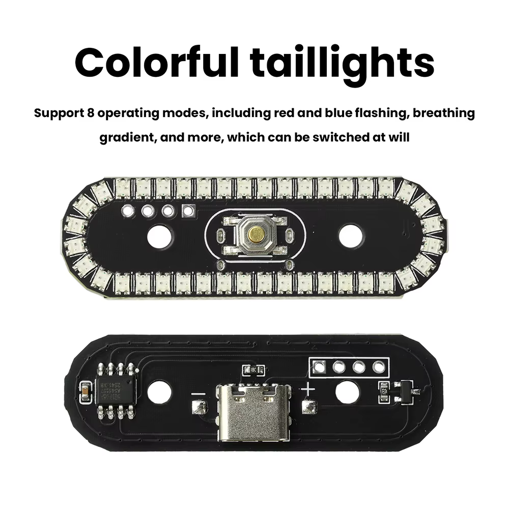 Feu arrière LED sans fil à 8 modes, multicolore, avec effet de défilement, clignotant, dégradé, respirant et rotatif, pour véhicules RC, avions et drones