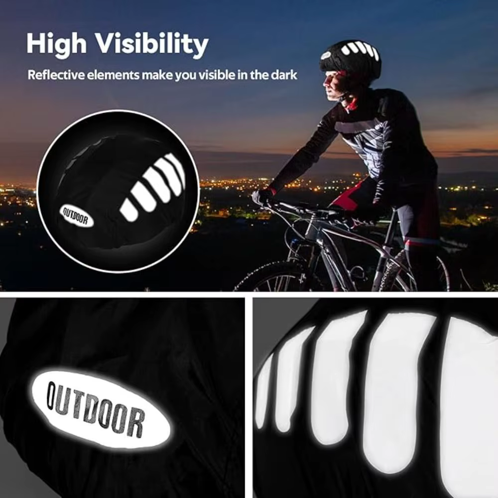 Couverture de casque de vélo à bande réfléchissante