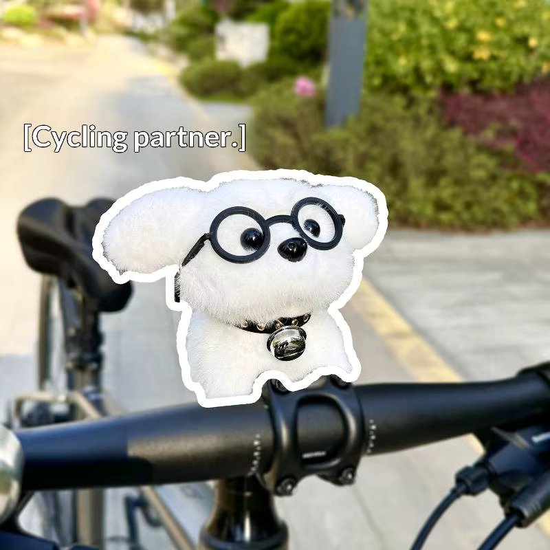 Pendentif décoratif chiot mignon pour guidon de vélo, vélo électrique, moto, vélo de route