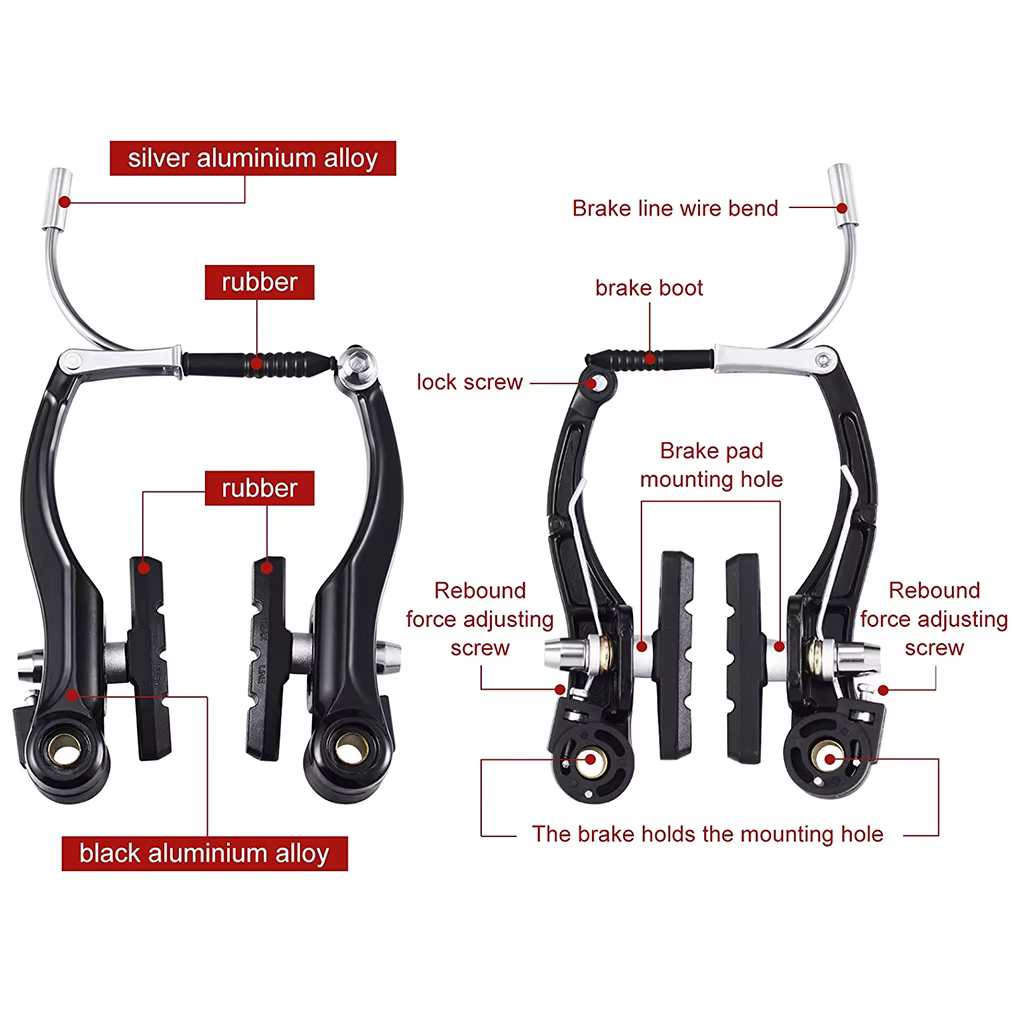 6 pièces en alliage vélo de montagne V frein Portable détachable réglable activité de plein air cyclisme avant et arrière pièce remplaçable