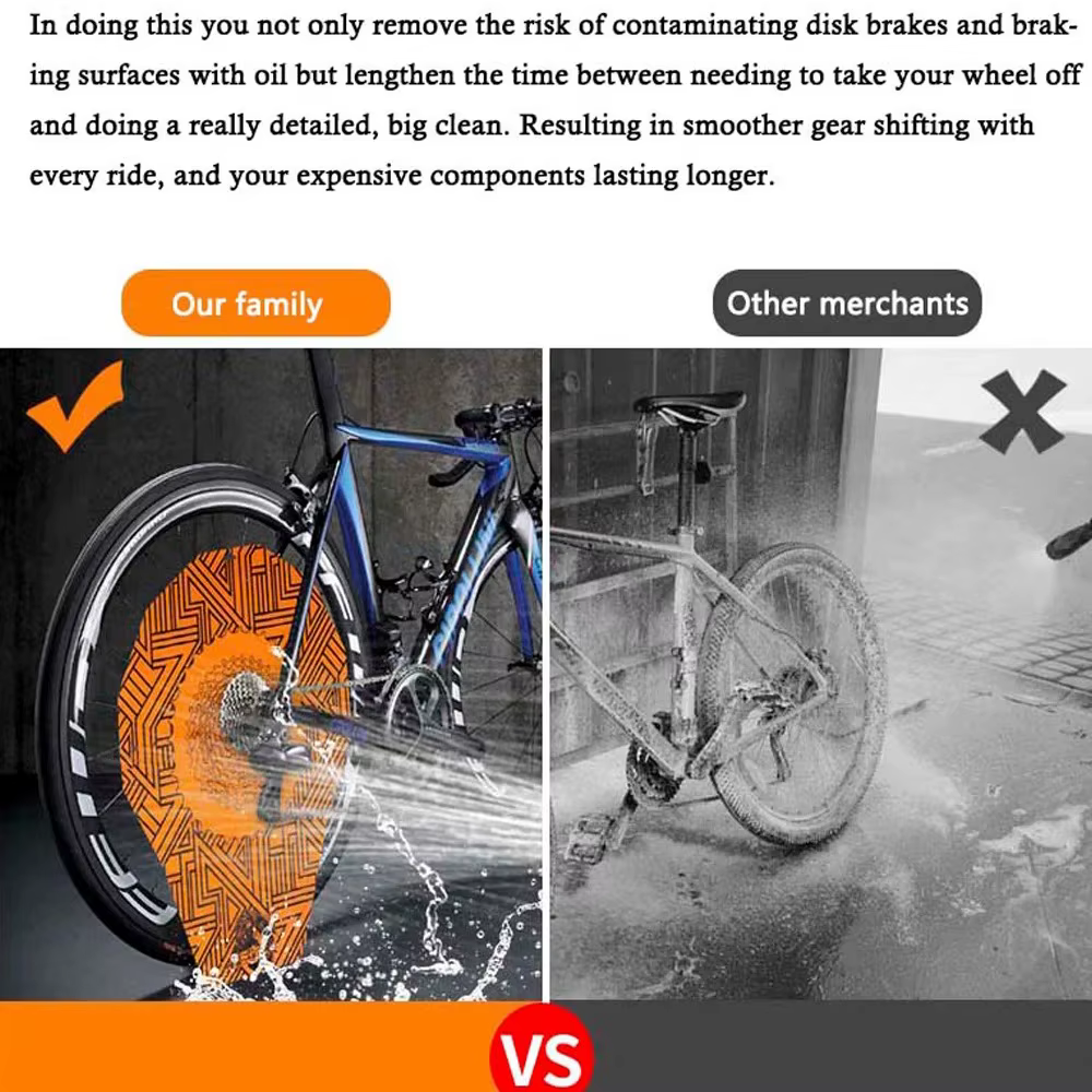 Housse de lavage de vélo avec protection des bords des freins à disque