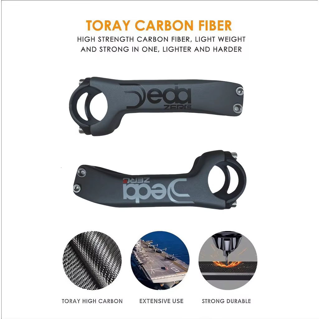 Nouveau logo JEDA noir/blanc 6 ° /17 ° Tige de vélo coudée 31.8 * 70-130mm pour VTT et vélo de route, en carbone intégral T1000, Pièces de vélo