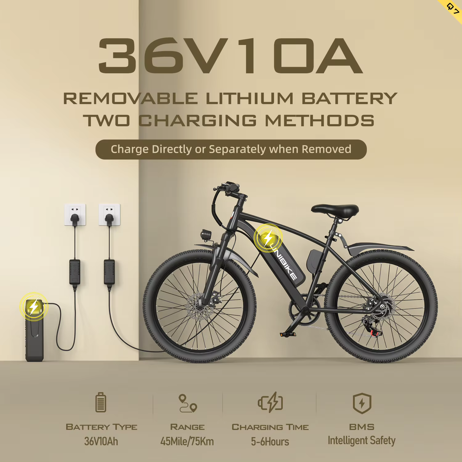 Vélo Électrique Aairsk US Stock WarehouseCity 26 Pouces 400W Batterie Lithium Électronique 22MPH Livraison Rapide E-Bike pour Adultes