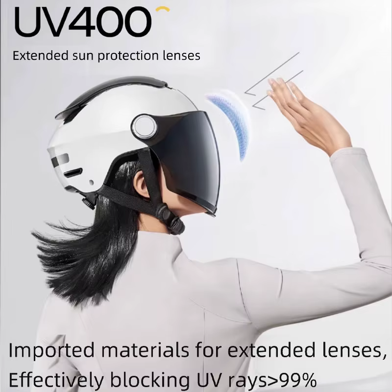 BIBEE 2.0 vélo électrique moto casque été respirant Jet Scooter demi-casques hommes femmes double lentilles 3/4 casques à visage ouvert
