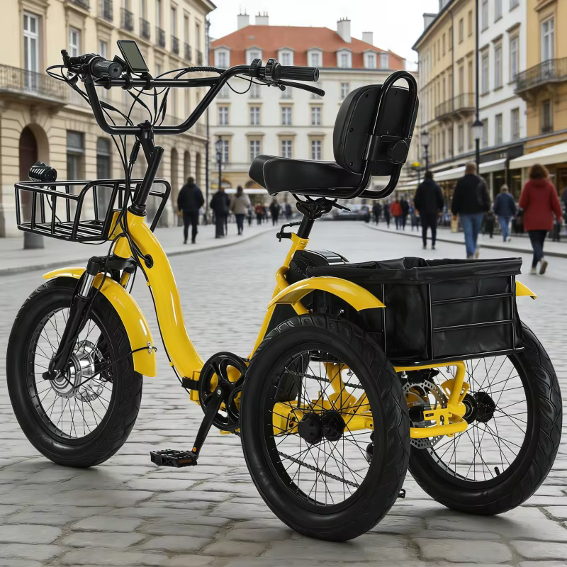 Vélo électrique pliable de 18 pouces à 3 roues pour adultes