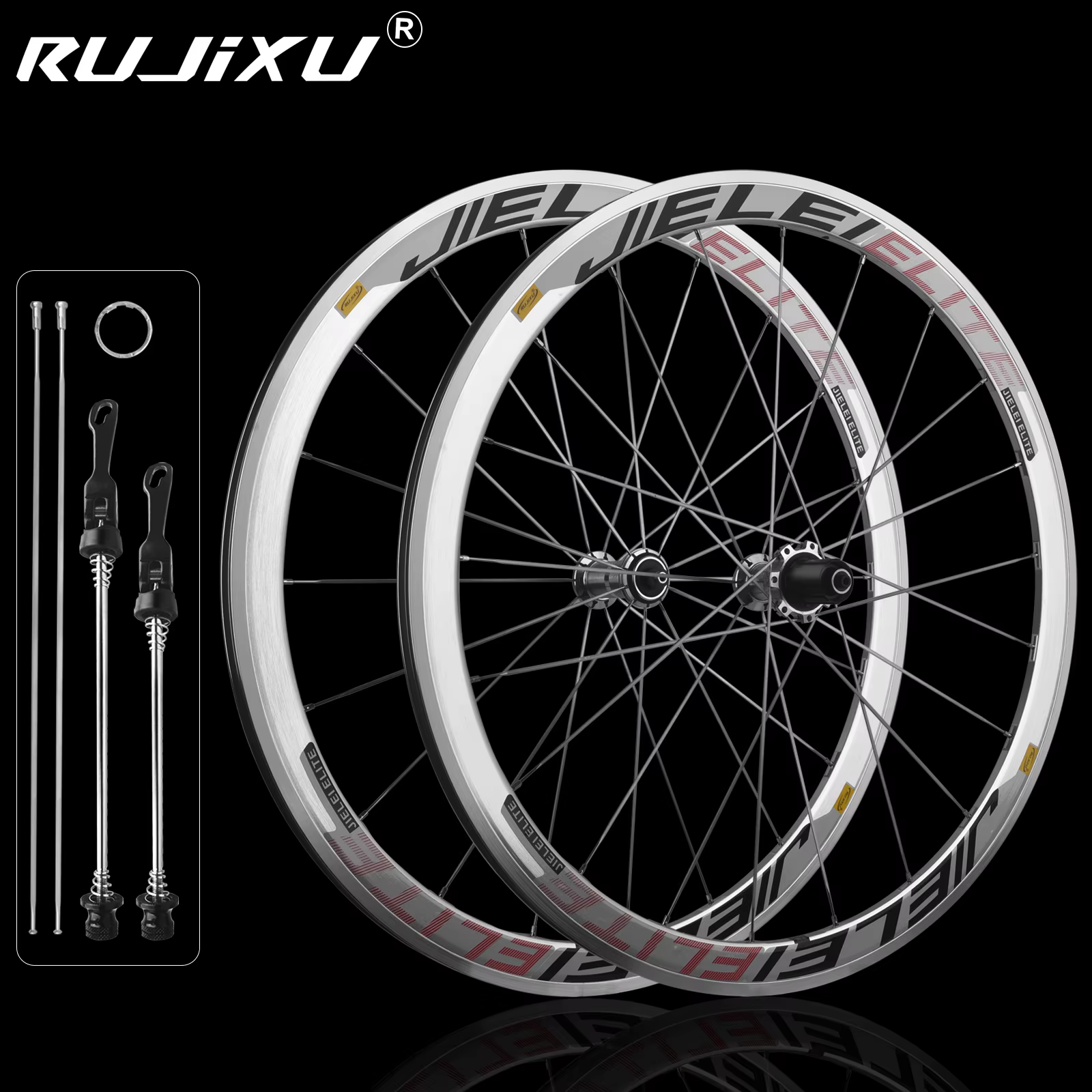 RUJIXU 700C Cadre de jeu de roues de vélo argenté