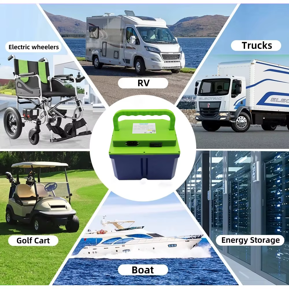 Nouvelle batterie LiFePO4 48V 20Ah, EVE-C40 16S1P, 8000+ cycles, pour moteur 1500W, scooter électrique, voiturette de golf, moto, bateau, conception portable