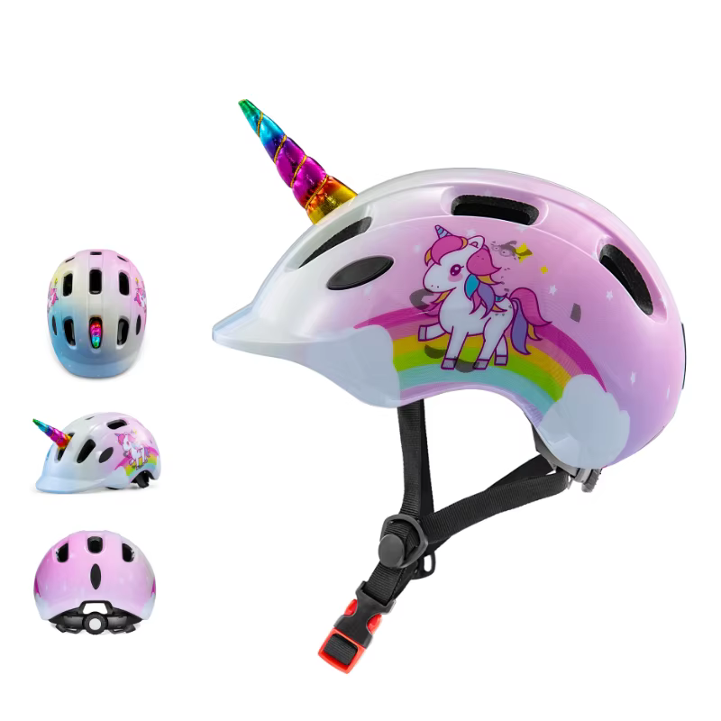 Casque de vélo pour enfants léger ventilé mignon licorne fille Sports de plein air Skateboard équilibre cyclisme